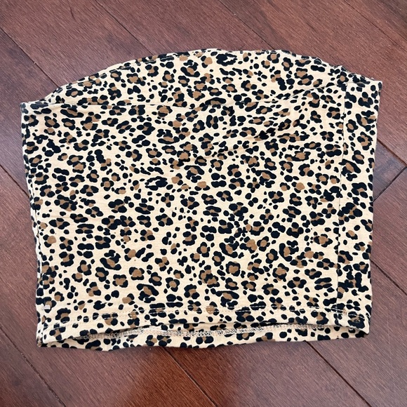 Garage Leopard Print Cropped Tube Top - Size XS - Picture 3 of 6
